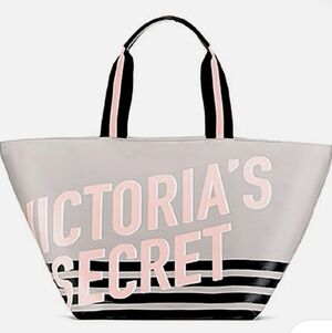 Victoria's Secret Pink and Gray Weekender Tote Bag